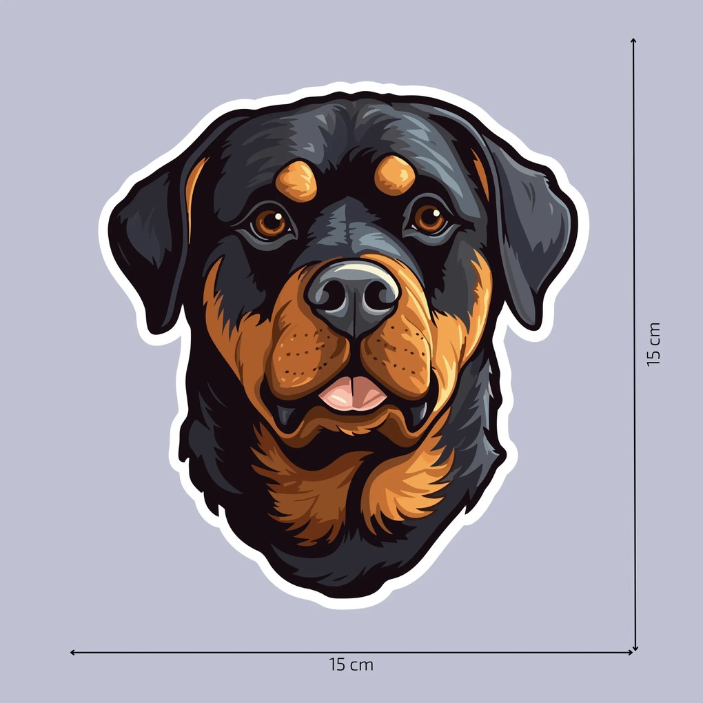 PIPPER. Autocolant Rottweiler mărimea: 60cm