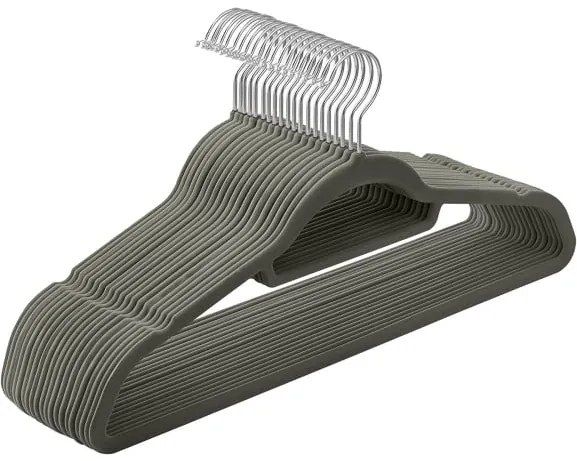 Set De 20 De Umerase Din Catifea, Gri, 43.5 Cm