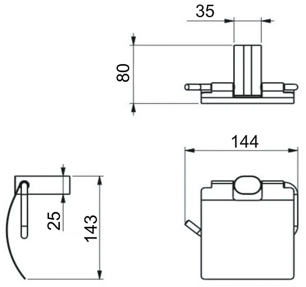 Suport pentru hârtie igienică Flori SAPHO RF007/15cu capac, negru mat