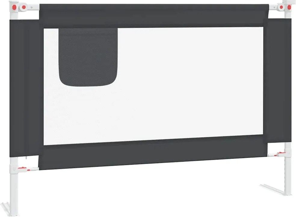 vidaXL Balustradă de protecție pat copii, gri închis, 100x25 cm textil