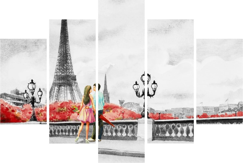 Tablou îndrăgostiții în Paris (150x105 cm)