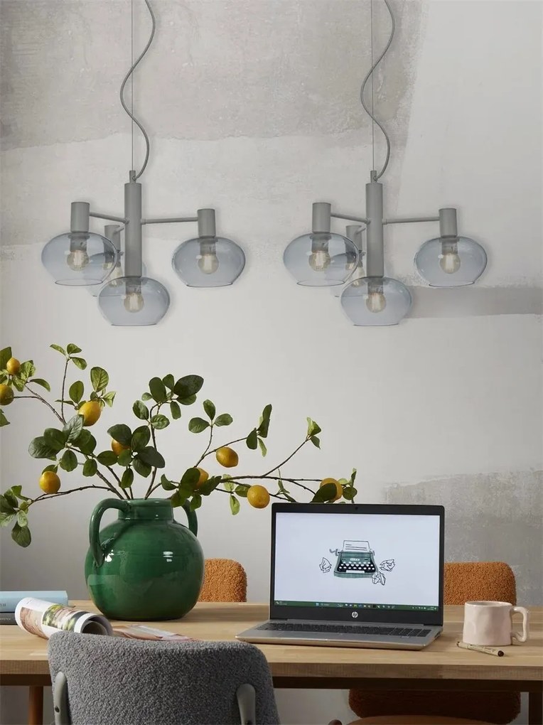 Lustra suspendata design decorativ Bologna 4L gradient/gri