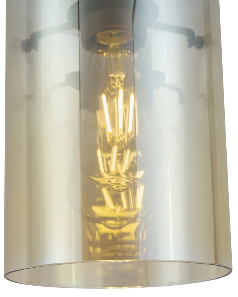 Spot modern bronz închis cu sticlă ambră pentru sistem de șină monofazat - Iconic Dome