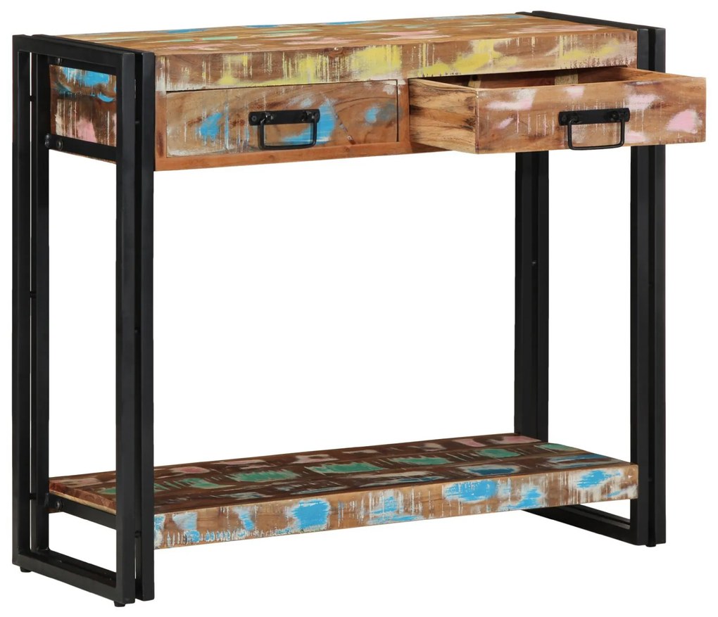 vidaXL Masă de consolă Multicolour 90 x 33 x 75 cm Lemn masiv reciclat
