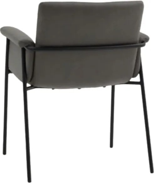 Scaun tip fotoliu Ramira, piele ecologica, structura metalica - GRI ANTRACIT