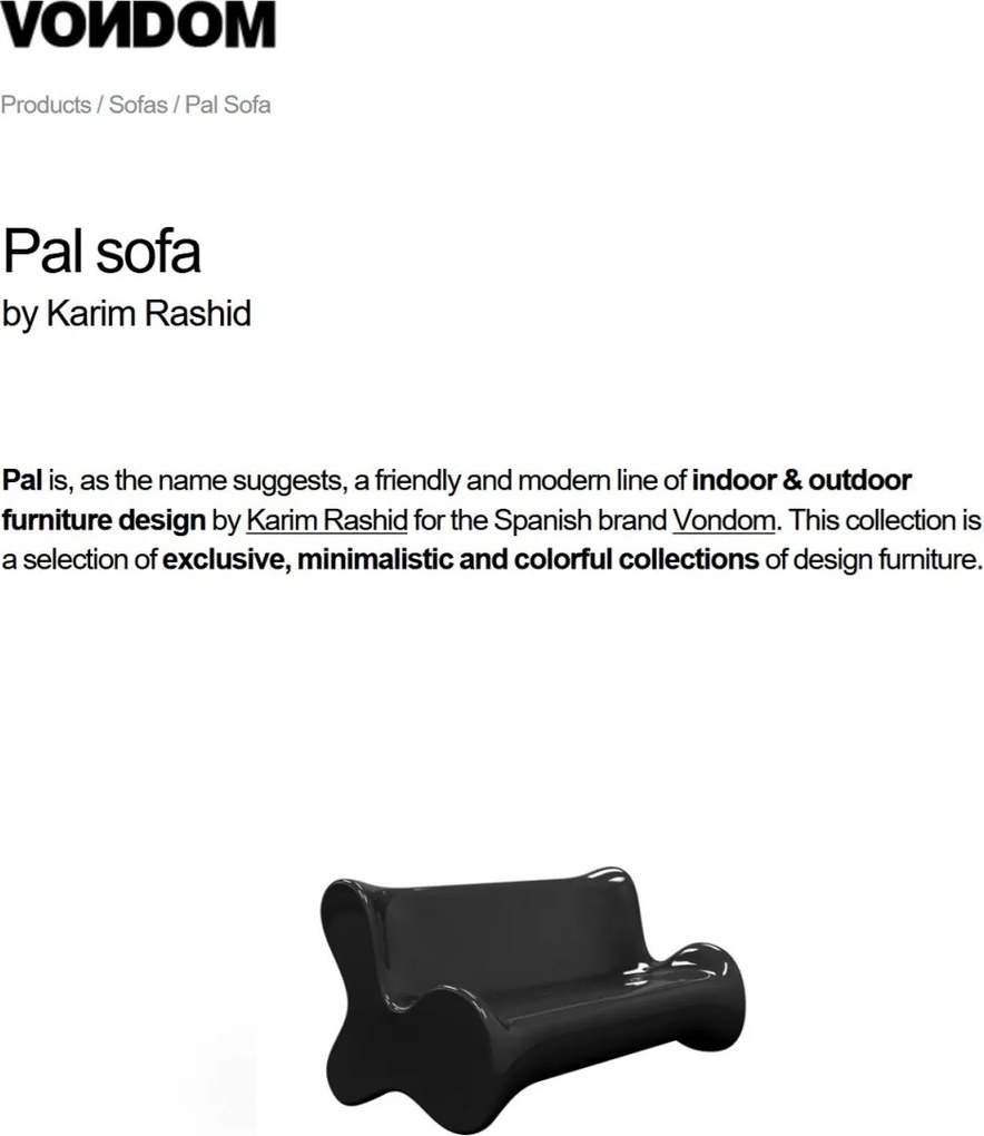 Canapea design modern exterior/interior PAL 51002 Vondom