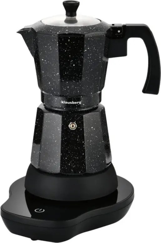 Aparat electric de cafea cubanez Klausberg KB 7998, 500 W, 6 cesti, Element de incalzire incorporat, Supapă de siguranta, Negru