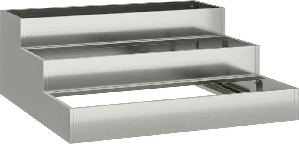 vidaXL Vază pentru Grădină Argintiu 90 x 90 x 35 cm Oțel Galvanizat