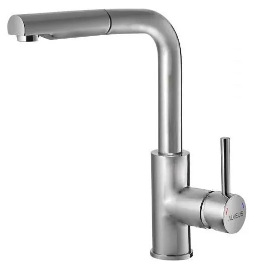 ALVEUS 1135366 - Baterie chiuvetă SARA cu duș extractibil, 29,7 cm satin