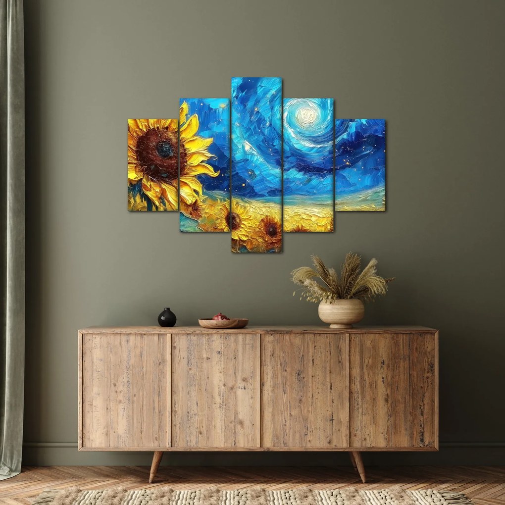 Tablou - Pictura floarea-soarelui (150x105 cm)
