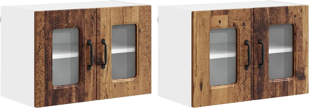 vidaXL Dulap de bucătărie Kalmar 2 pcs Lemn vechi 60 x 31 x 40 cm