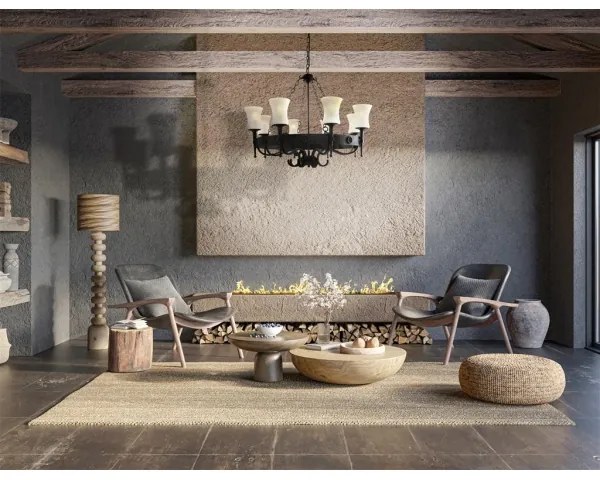 Searchlight CARTWHEEL 0818-8BK – candelabru pe lanț, 8 x E27, 60 W, 230 V, negru