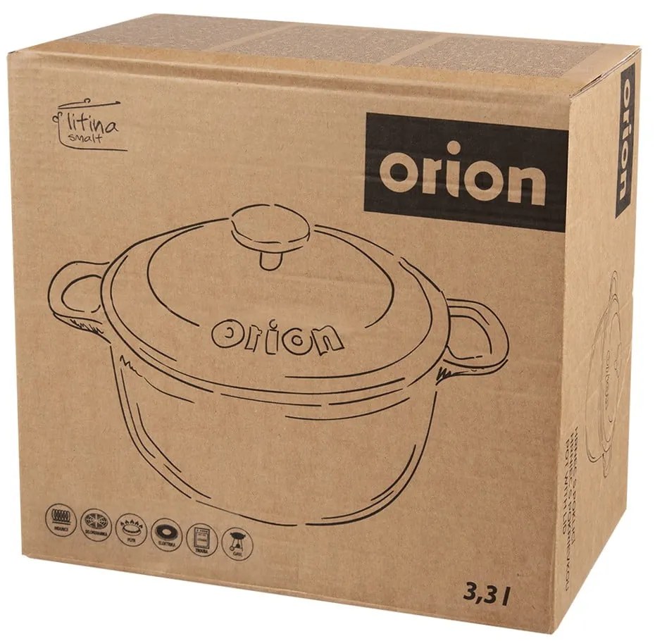 Oală cu capac din fontă 3,3 l adecvată pentru plita cu inducție LITINA SMALT – Orion