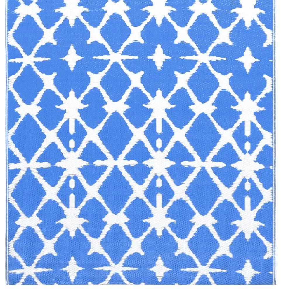 Covor de exterior, albastru alb, 80x150 cm, PP Albastru si alb, 80 x 150 cm