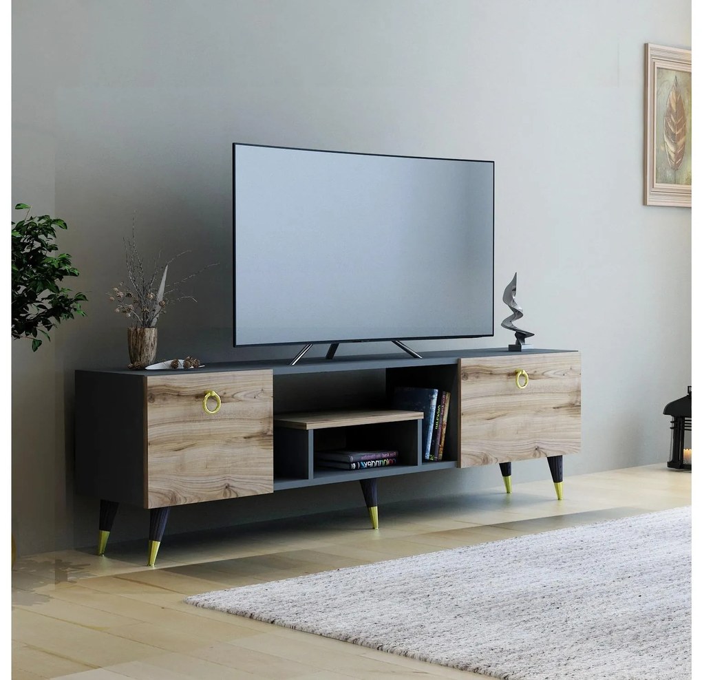 Masă TV/Dulap Tebosi 1 (Nuc + antracit) . 1095277