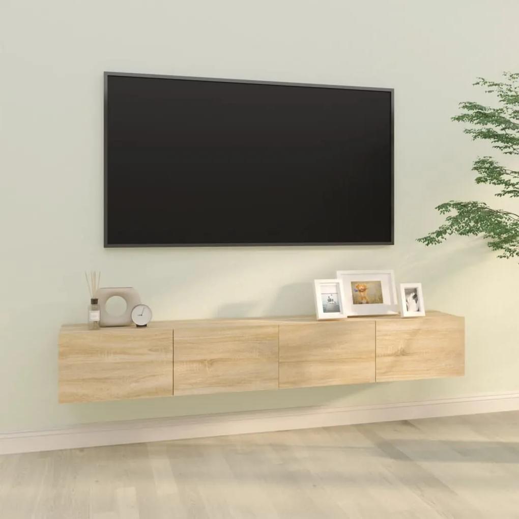 Dulapuri TV de perete 2 buc. stejar 100x30x30 cm lemn compozit 2, Stejar sonoma