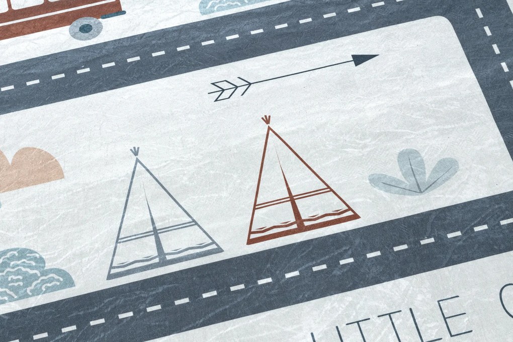 BAMBINO 46980 covor lavabil Pădure, străzi pentru copii anti-alunecare - alb / verde