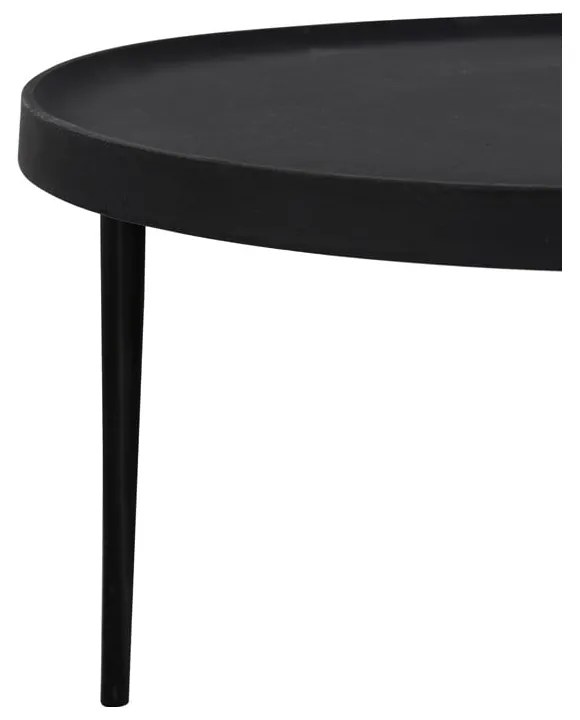 Măsuțe de cafea negre 2 buc. rotunde ø 75 cm Tobias – Light & Living