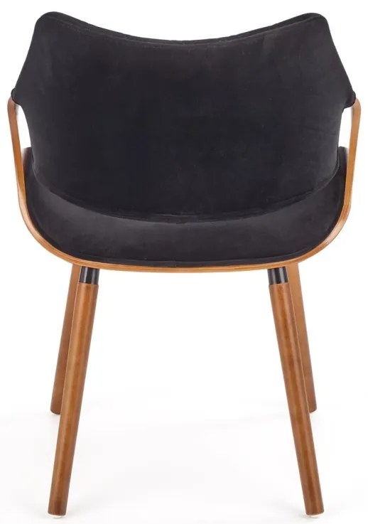 Scaun K396 material catifea negru nuc