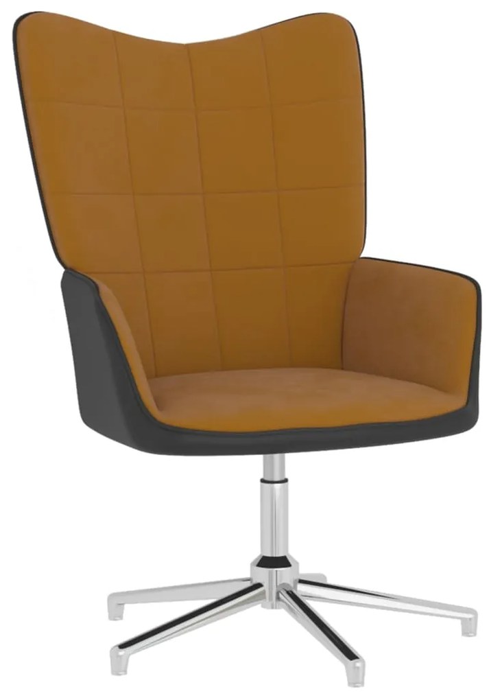 327861 vidaXL Scaun de relaxare, maro, catifea și PVC