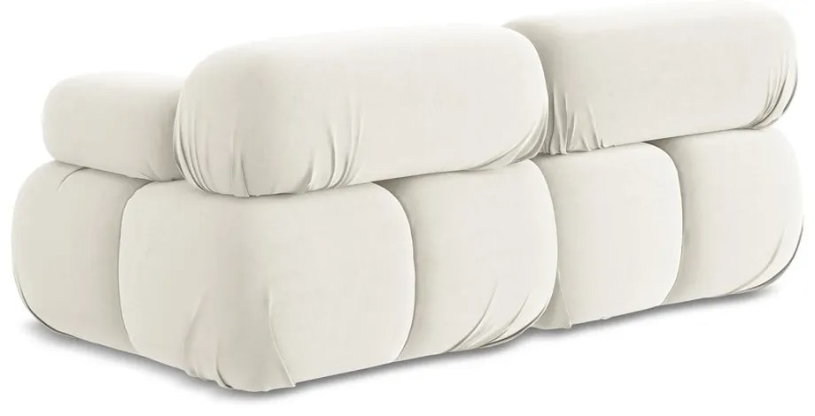 Canapea modulară albă cu tapițerie din catifea 190 cm Lokua – Makamii