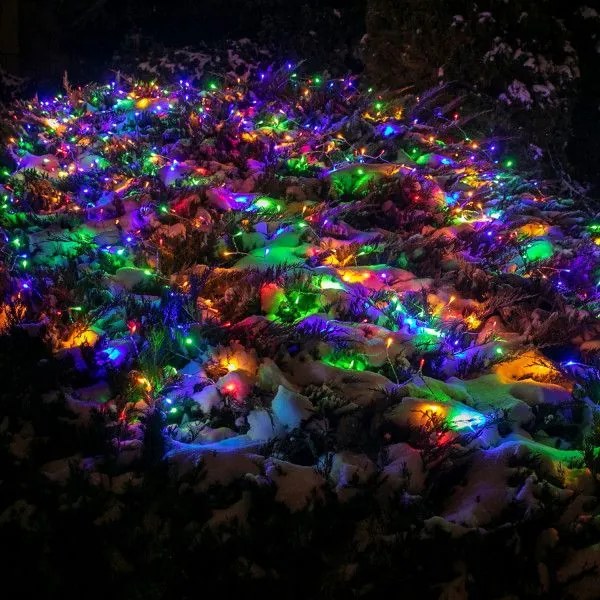 VOLTRONIC® Perdea luminoasă de Crăciun 3x6 m,colorată,24 f