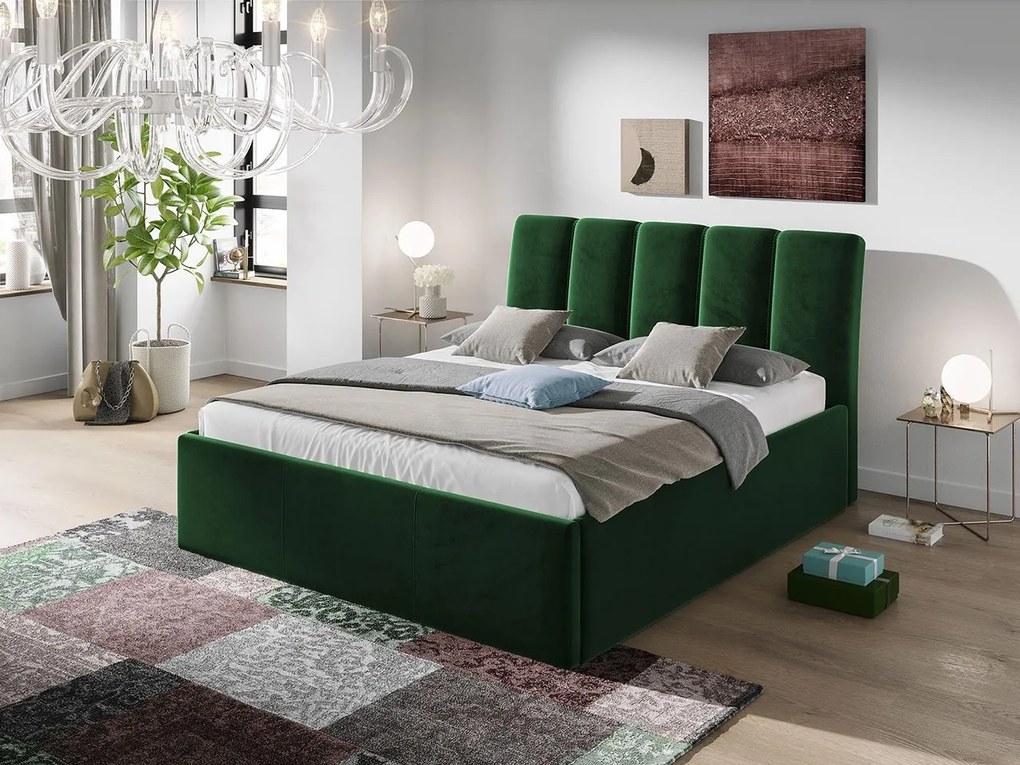 Pat tapițat cu sp. depozitare Milo (140x200) (Fresh 13). Promo -17%. 1059962