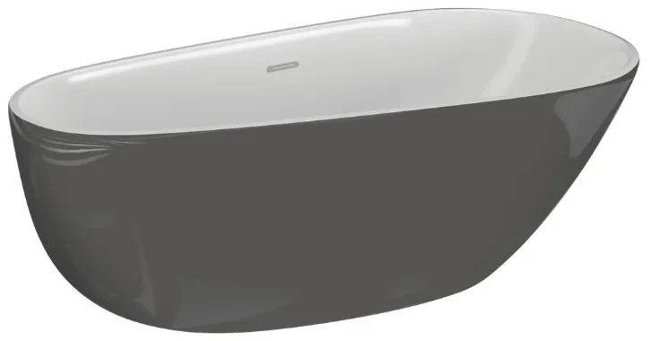 Cada de baie ovala freestanding Spatio Shine, acril, antracit, 170 x 85 cm