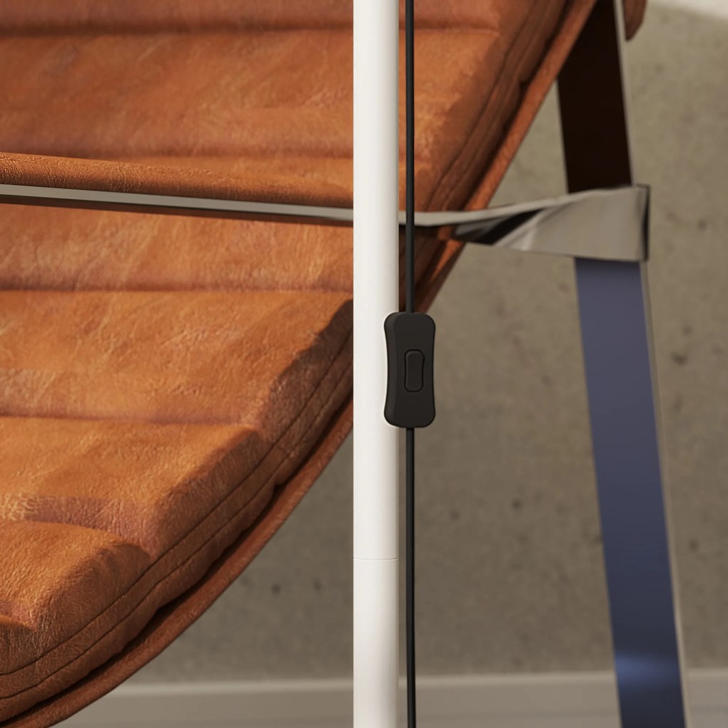 HOMCOM Lampadar de salon reglabil în înălțime 127-160 cm cu intrerupator, soclu E27, alb | Aosom Romania