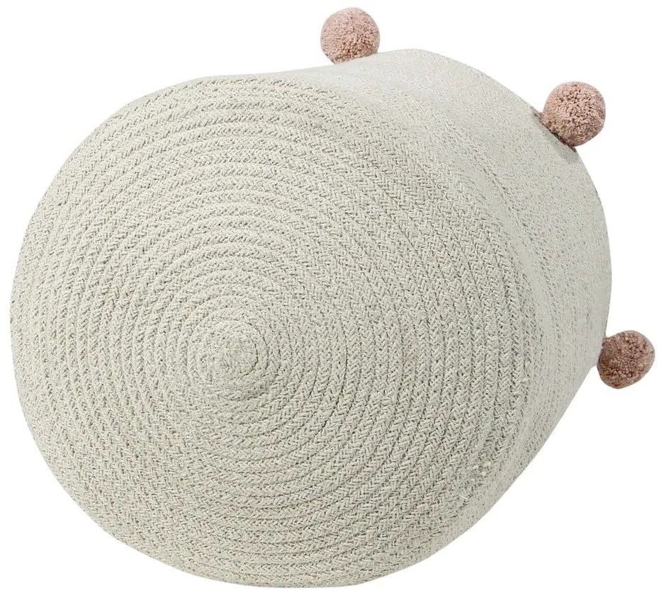 Coș de jucării pentru copii crem din material textil ø 30x30 cm Bubbly – Lorena Canals