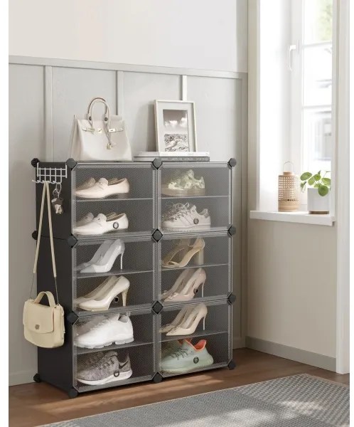 Raft modular cu compartimente BOXIFY, negru