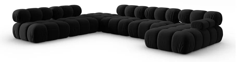 Canapea neagră cu tapițerie din catifea 379 cm Bellis – Micadoni Home