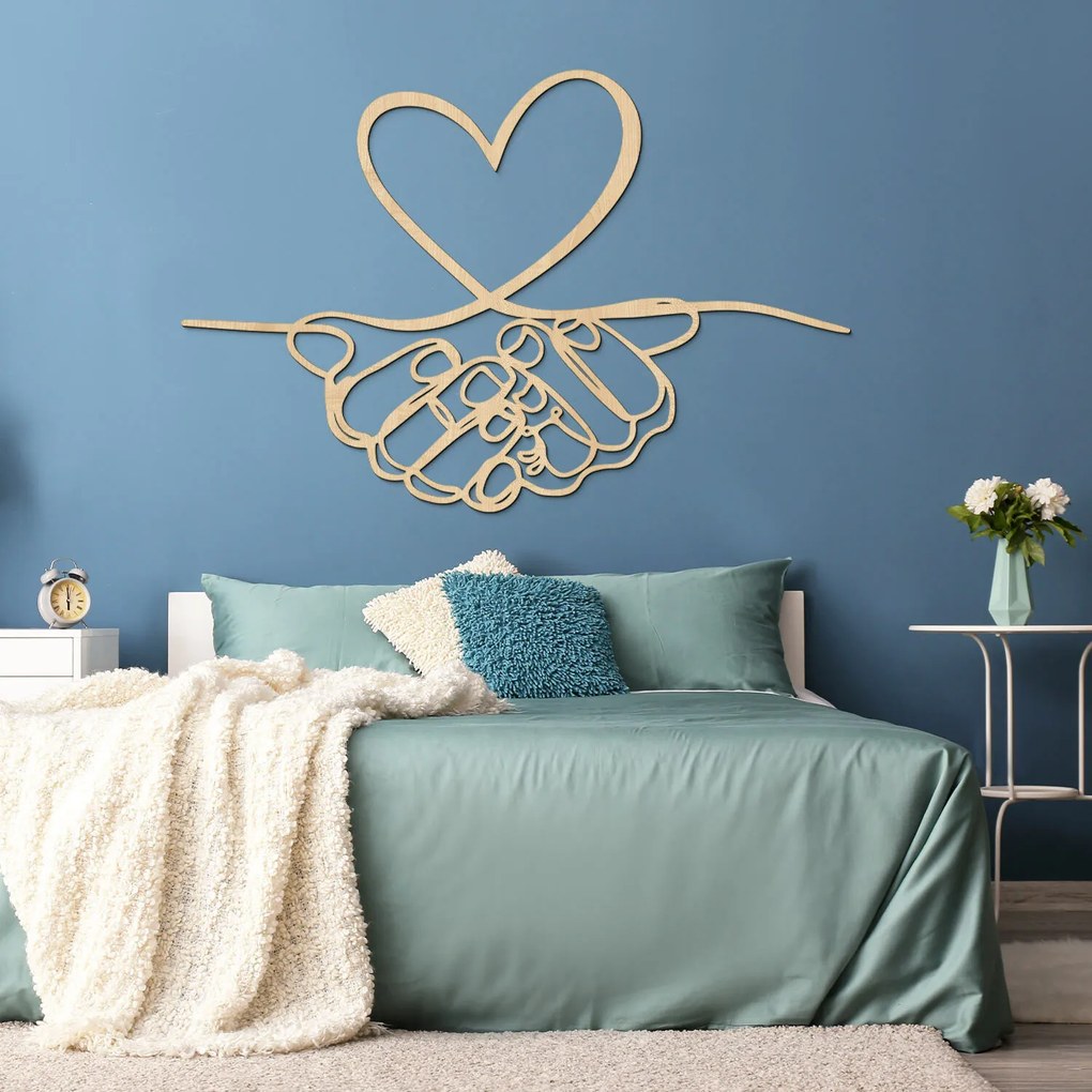 DUBLEZ | Decorațiune de perete din lemn - Inimă în mâini