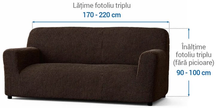 Huse bielastice COSTINA tutunului fotoliu triplu (l. 170 - 220 cm)