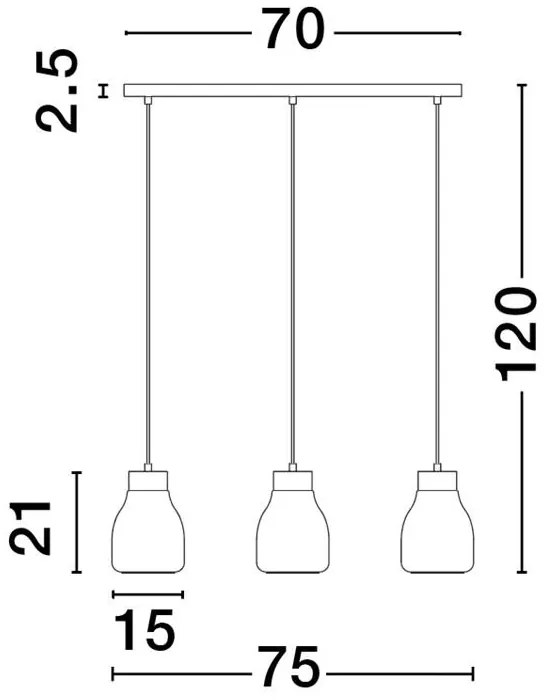 Lustra cu 3 pendule design modern Blaku