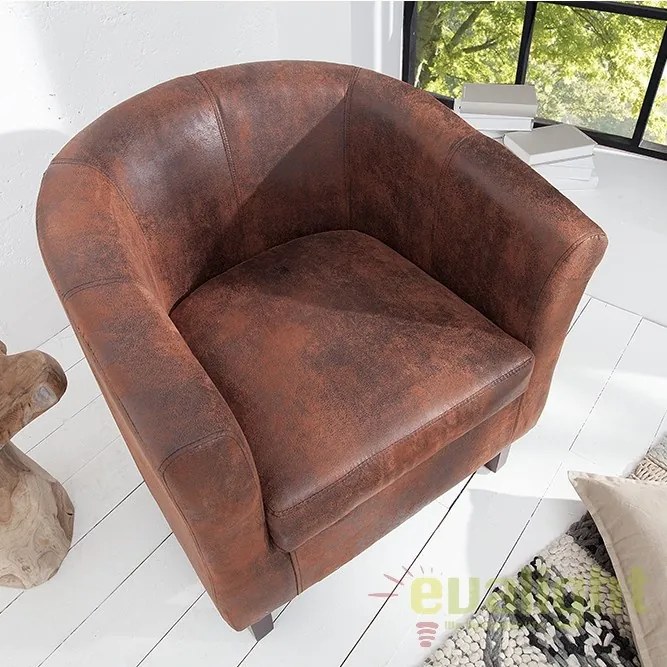 Fotoliu elegant si confortabil cu tapiterie din microfibra Hemingway, whisky braun A-38475 VC