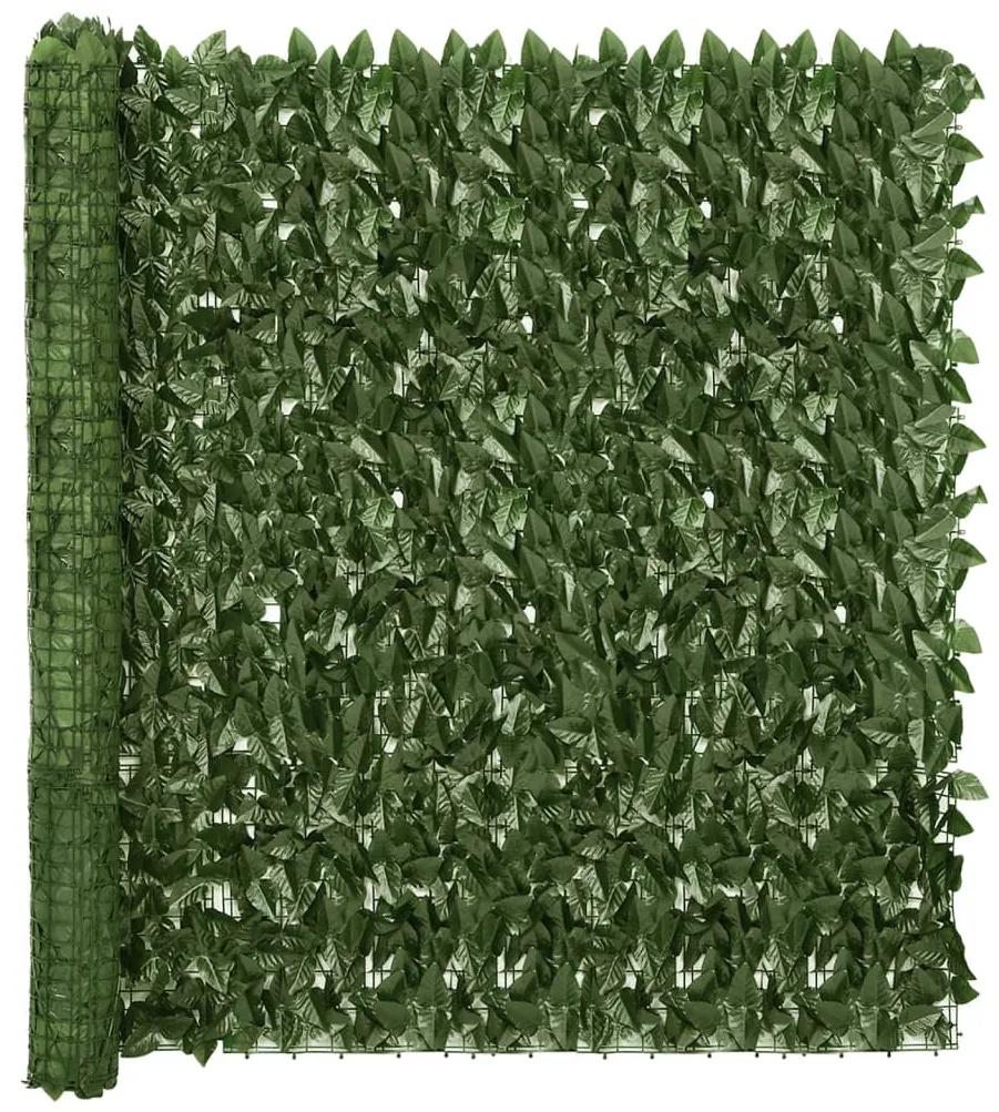Paravan de balcon, frunze verde inchis, 500x150 cm