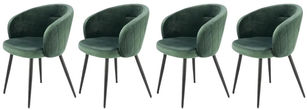 Set 4 scaune K430 velvet verde