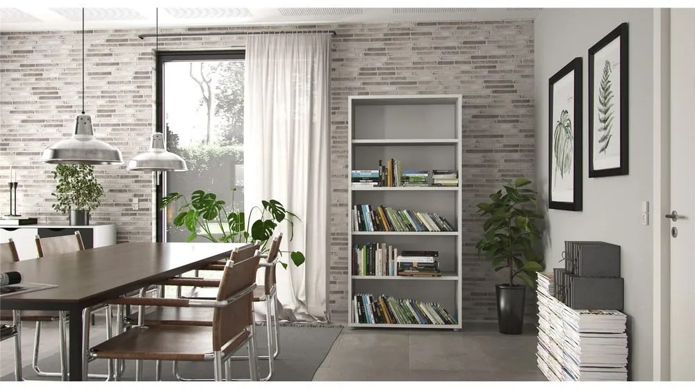 Bibliotecă modulară albă 89x189 cm Prima – Tvilum