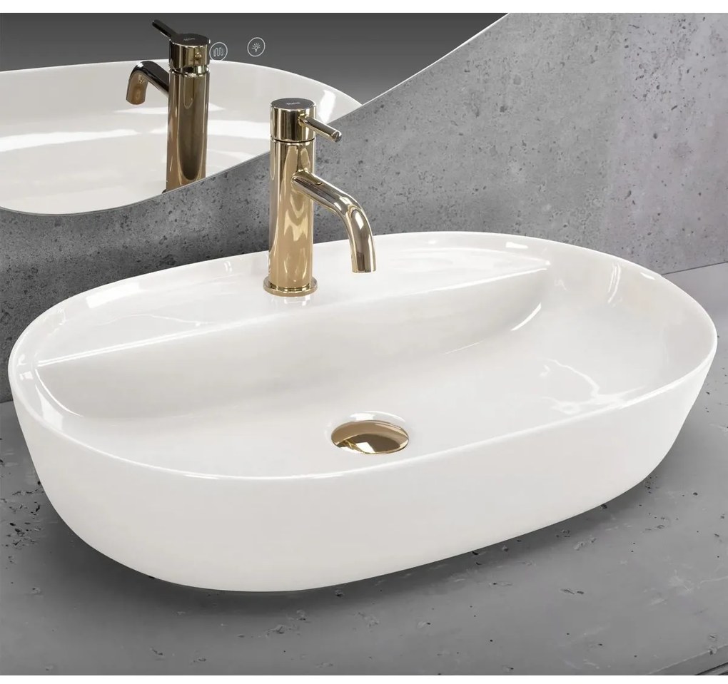 Rea Aura lavoar 60.5x40.5 cm ovale de blat maro bej REA-U4589