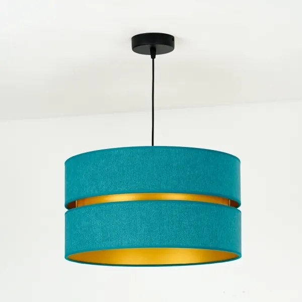 Lustră pe cablu Duolla DUO 1xE27/15W/230V d. 40 cm turcoaz/auriu