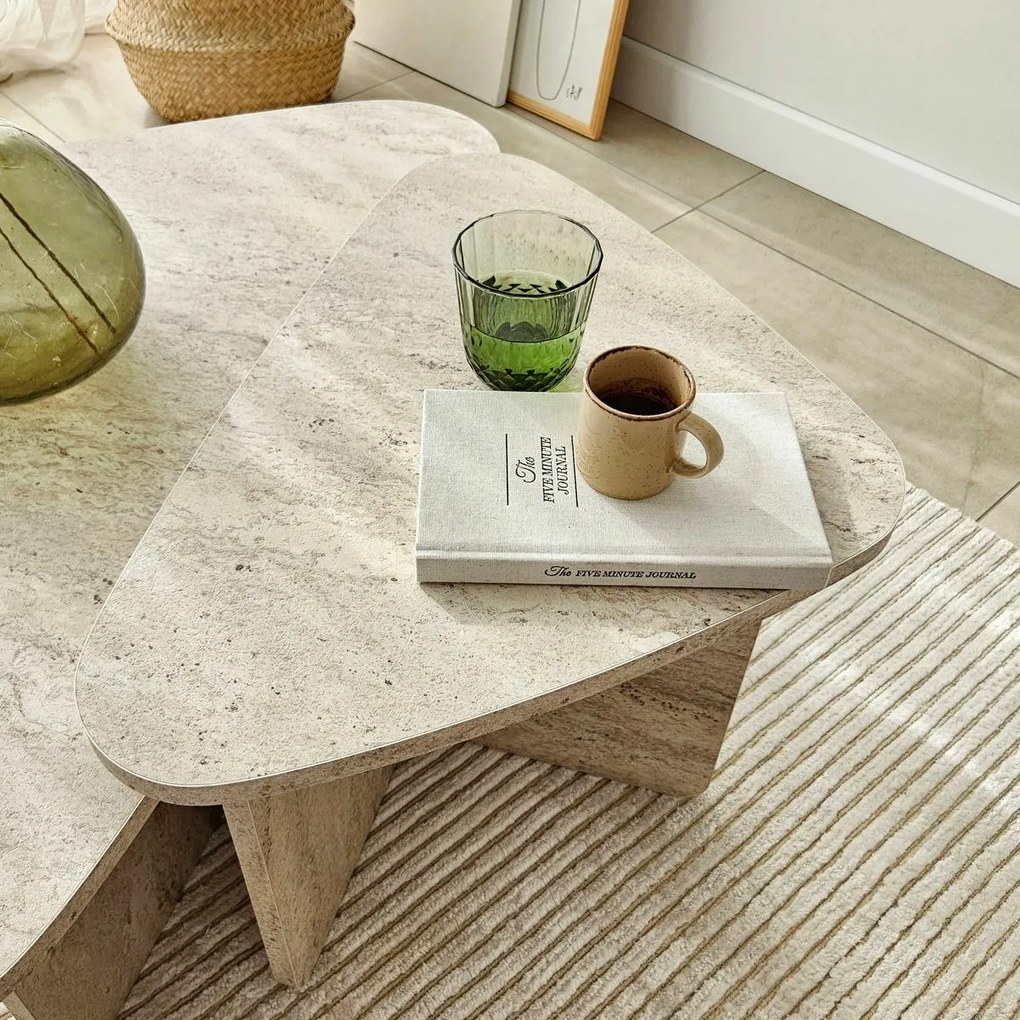 Set de măsuțe de cafea Ballare Travertine, 2buc.