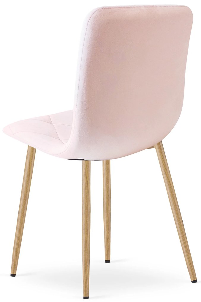 Scaun dining catifea LIBRA roz deschis