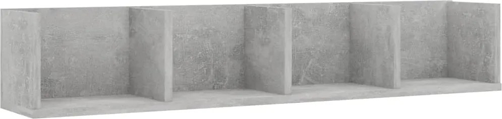 vidaXL Raft de perete CD-uri, gri beton, 100x18x18 cm, lemn prelucrat