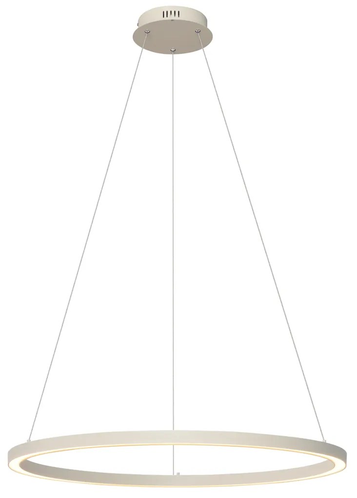 Plafonieră suspendată bej cu LED, 80 cm, cu dimmer în 3 trepte - Girello