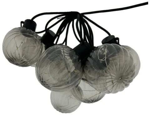 Ghirlandă luminoasă LED decorativă pentru exterior 10xLED/0,15W/230V 6,8 m IP44 negru/fumuriu