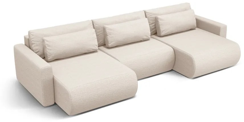 Canapea extensibila panoramica Belfast 4 locuri stofa L340 cm