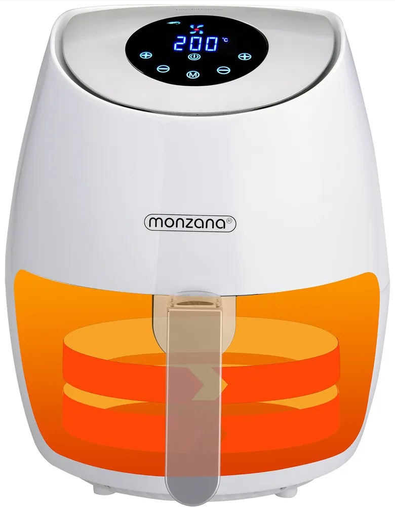 Deuba Cuptor cu aer cald FRYER 1 alb - 9 in 1 cu ecran tactil 1485 W 3,6 l