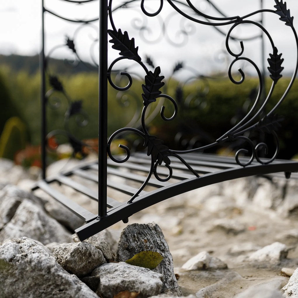 Pod decorativ de grădină, metal negru, RENAL