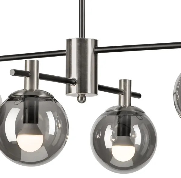 Lustră pe tijă LILOU 4xE14/5W/230V crom mat/fumuriu